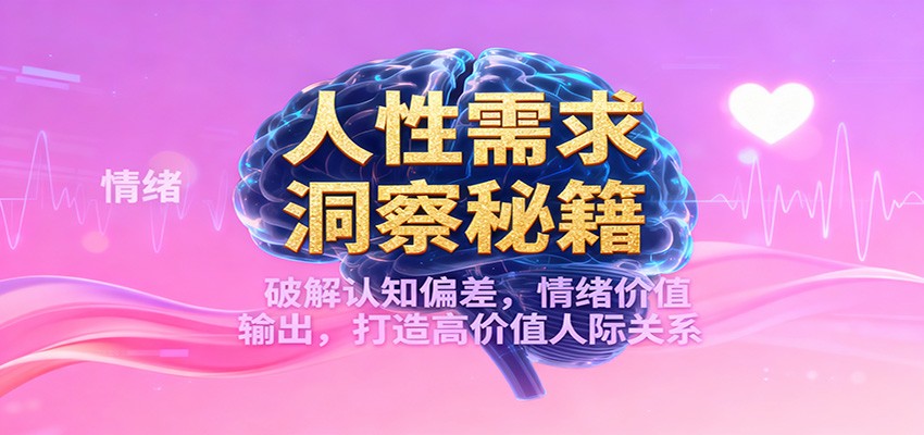 人性需求洞察秘籍，破解认知偏差，情绪价值输出，打造高价值人际关系-赚客网赚