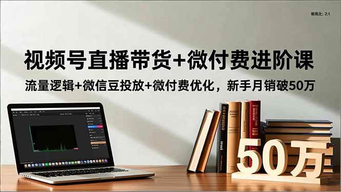 （16684期）视频号直播带货+微付费进阶课：流量逻辑+微信豆投放+微付费优化，新手月销破50万-赚客网赚