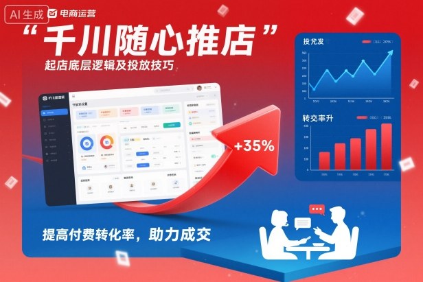 千川随心推起店底层逻辑及投放技巧，提高付费转化率，助力成交-赚客网赚
