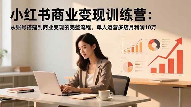 （16698期）小红书商业变现训练营：从账号搭建到商业变现的完整流程，单人运营多店月利润10万-赚客网赚