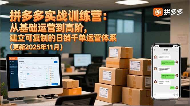 （16700期）拼多多实战训练营：从基础运营到高阶，建立可复制的日销千单运营体系（更新11月）-赚客网赚