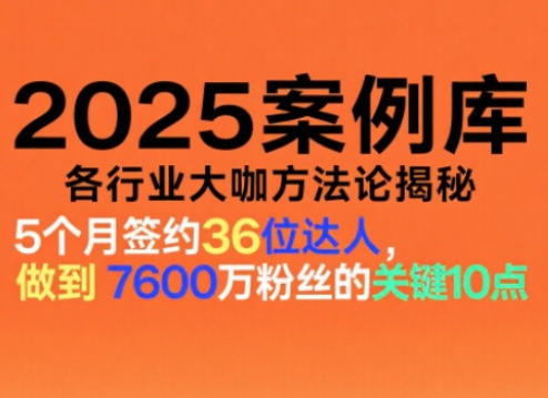 2025案例库，收录各行业大咖的方法论，各行业大咖方法论揭秘-赚客网赚