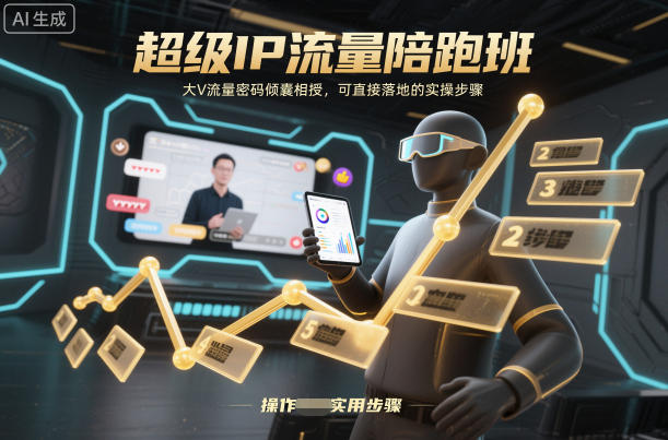 超级IP流量陪跑班，大V流量密码倾囊相授，可直接落地的实操步骤-赚客网赚