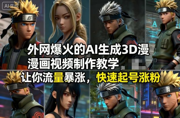 外网爆火的AI生成3D漫画视频制作教学，让你流量暴涨，快速起号涨粉！-赚客网赚