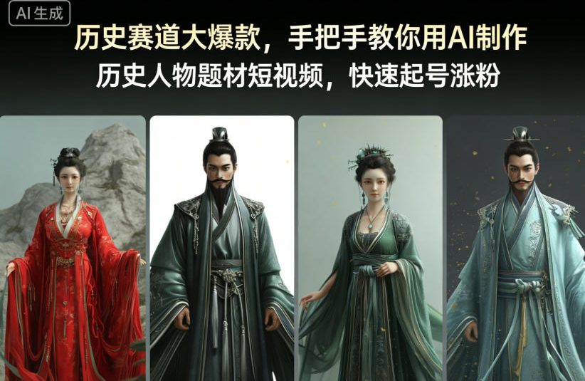历史赛道大爆款，手把手教你用AI制作历史人物题材短视频，快速起号涨粉-赚客网赚