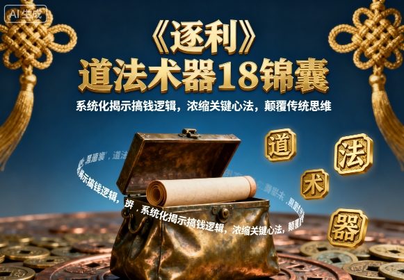 《逐利》道法术器18锦囊，系统化揭示搞钱逻辑，浓缩关键心法，颠覆传统思维（更新）-赚客网赚