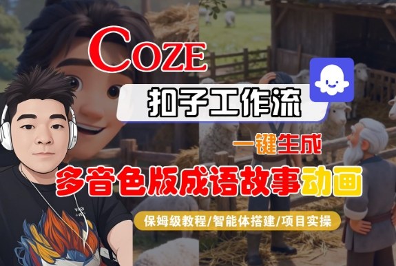 Coze扣子智能体工作流一键生成“多音色版成语故事“动画，全流程保姆级教学-赚客网赚